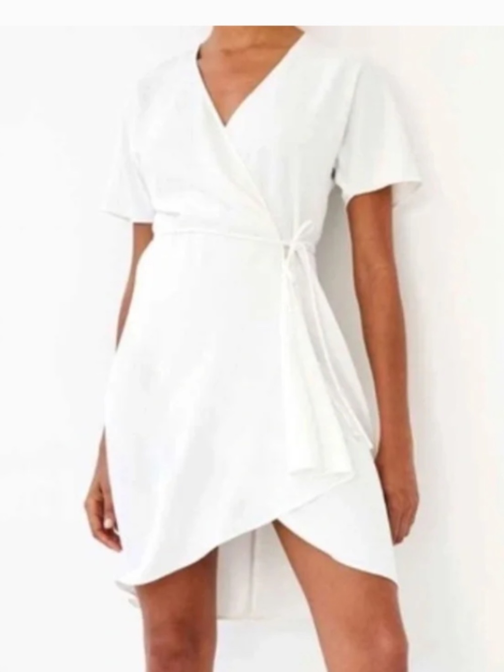 BABATON WALLACE WRAP DRESS WHITE BRIDAL